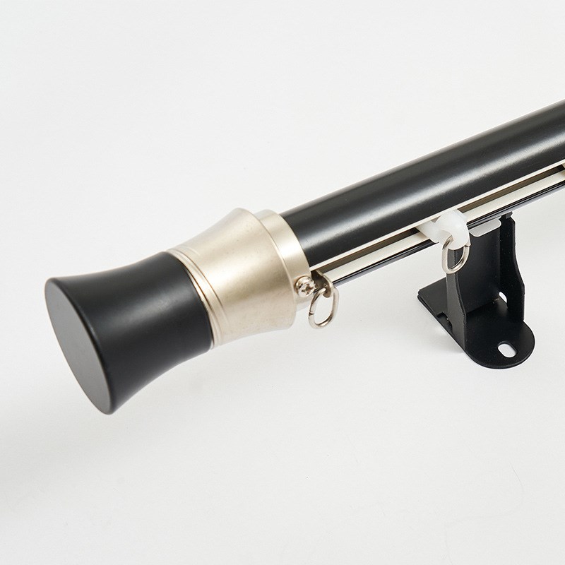 下滑式罗马杆窗帘杆晾衣杆单杆双杆滑轨顶装拉的顺滑窗帘轨道一体