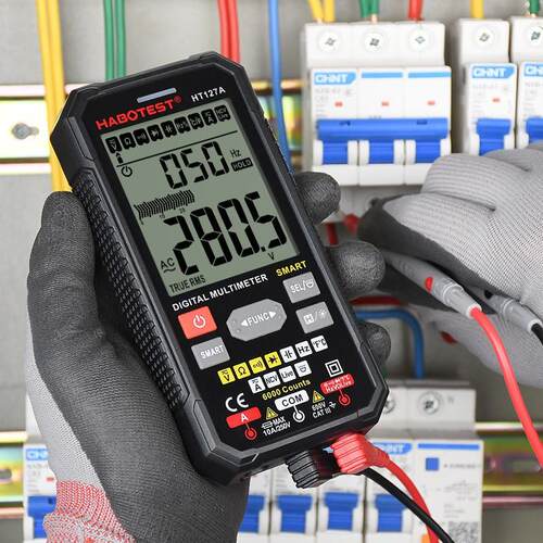 HABOTEST华博HT126A/B HT127A/B数字智能防烧数字万用表 电工维修