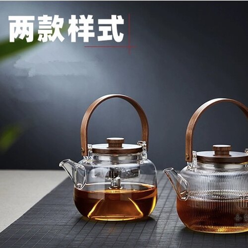 玻璃煮茶壶 提梁壶 蒸茶泡茶烧水壶 可电陶炉加热800cc