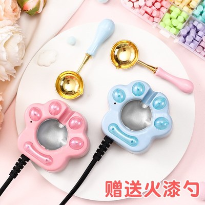 火漆猫爪电熔炉复古火漆印章套装火漆工具全套粉色炉子儿童印章