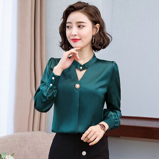 春款 2024新款 外套小衫 褂上衣时尚 衬衫 洋气红衬衣女雪纺衫 女装