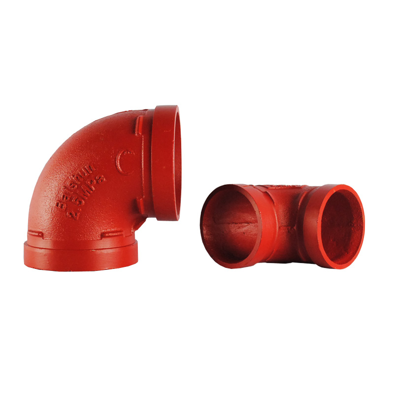 消防沟槽管件沟槽90度弯头45弯头消防管配件镀锌管卡箍弯头DN114