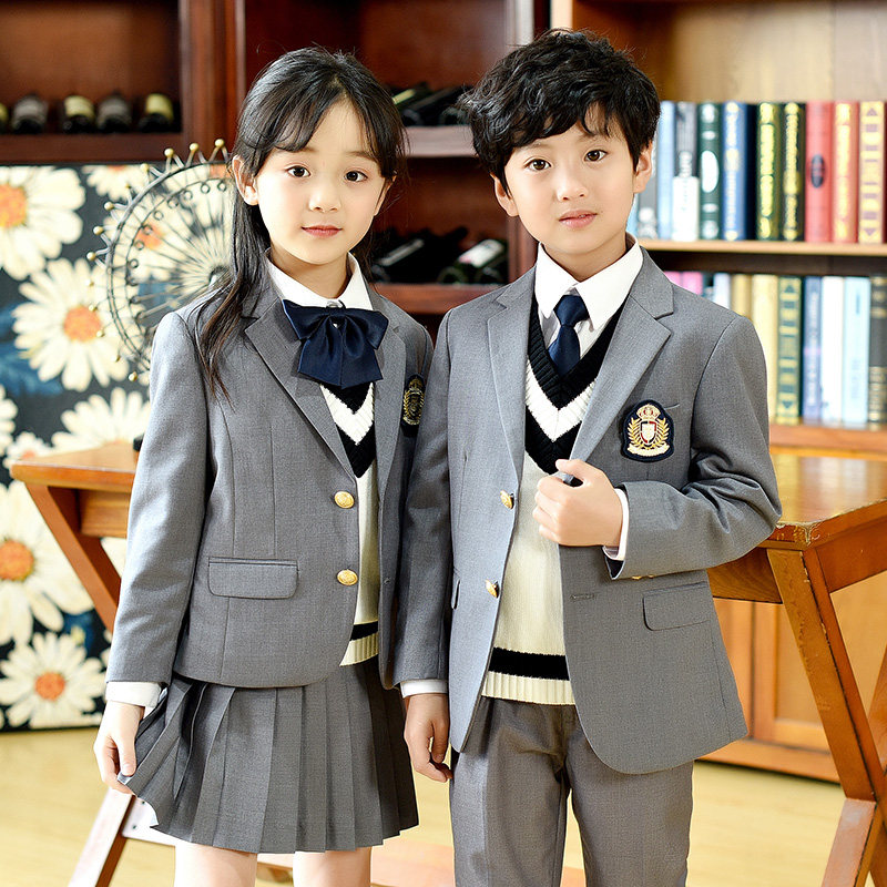 西装校服幼儿园园服儿童春秋冬季英伦学院风一年级小学生班服套装