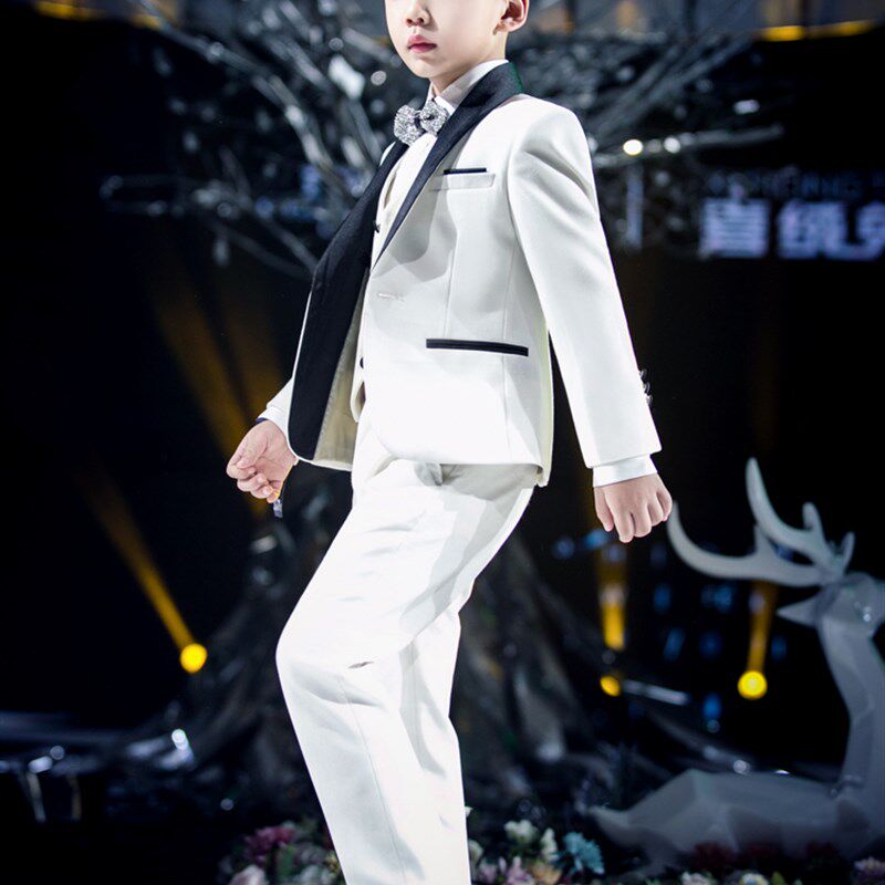 儿童西装套装2021新款男童走秀主持人花童礼服中大童钢琴演出服