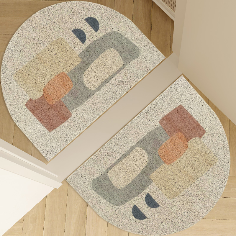 丝圈半圆地垫高端侘寂风入户门进门地毯室内外大门口防滑蹭土脚垫