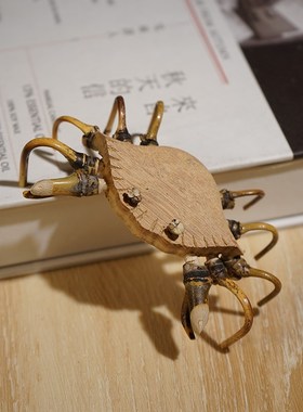 竹子制作昆虫小摆件手工创意趣味国风文艺茶桌茶室装饰品儿童礼物