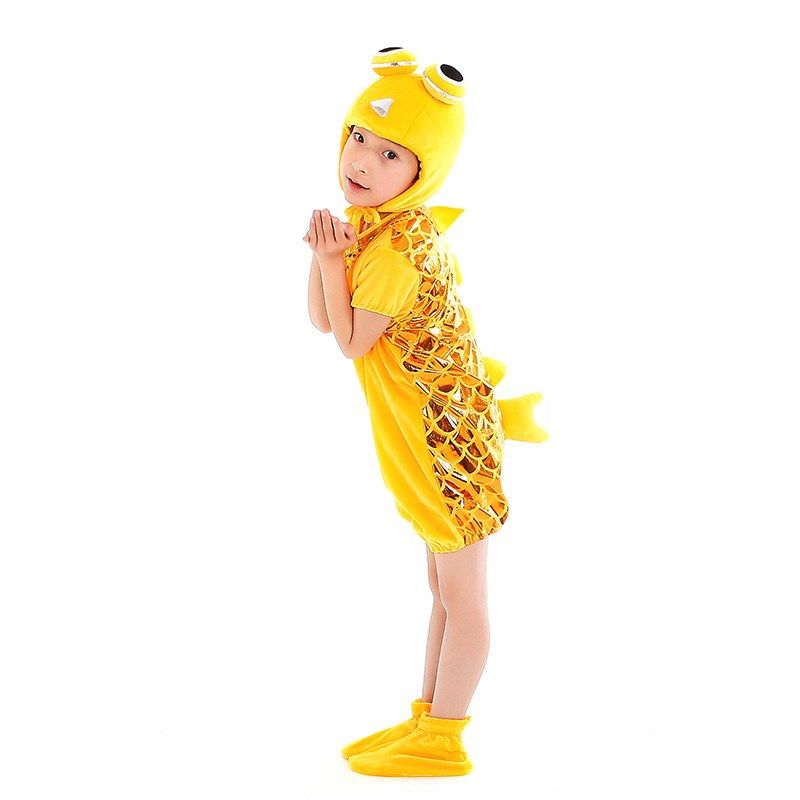 小龙虾演出服儿童海洋动物服装环保走秀男孩幼儿园时装秀装扮夏天