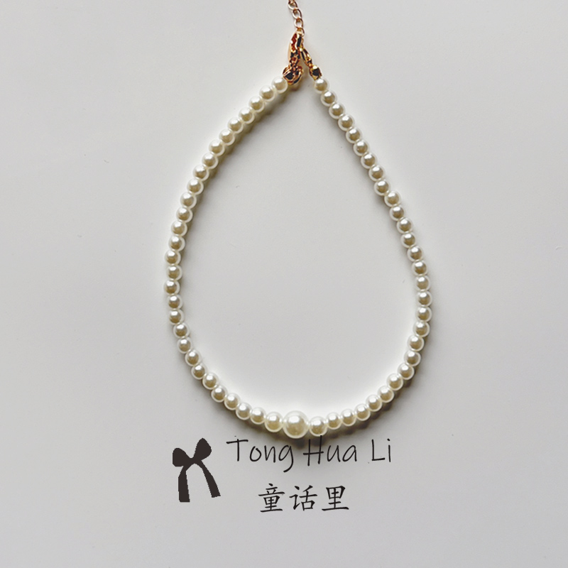 儿童汉服配饰珍珠项链手工古风旗袍民族风日常锁骨复古软璎珞