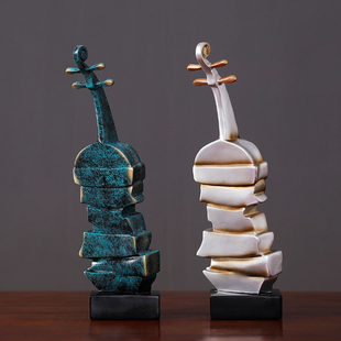 小提琴乐器摆件美式家居装饰品客厅电视柜酒柜酒吧台音乐厅艺术品