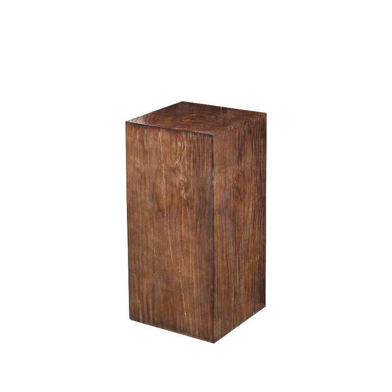 方形木墩矮凳原木摆件茶几实木墩子树桩底座木桩凳侘寂风盆景花架