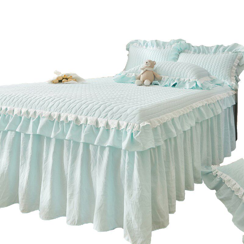 简约水洗棉床裙三件套四季通用防滑固定床单保护套防尘罩床罩家用,床上用品,床裙,淘宝优惠券,粉丝福利购,淘宝优惠卷