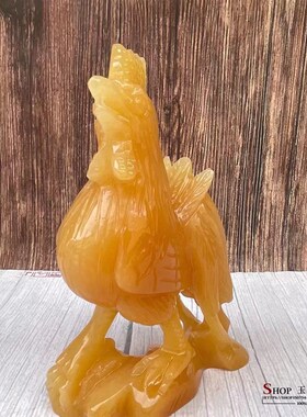 天然米黄玉生肖鸡摆件家居电视柜玄关酒柜北欧中式简约装饰品摆设