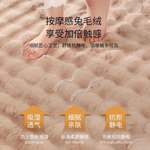 地毯卧室2024新款高奶油风客厅沙发地垫简约房间床边床尾毛绒地垫