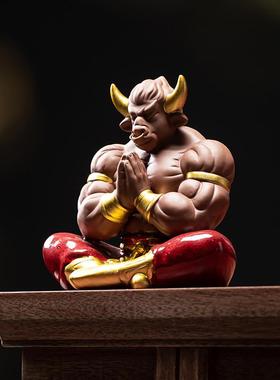 创意牛年吉祥物摆件招财玄关办公室桌面客厅家居酒柜电视柜装饰品