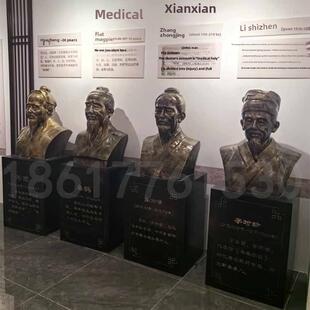 玻璃钢十大名医雕塑李时珍华佗张仲景扁鹊孙思邈半身雕像中医摆件