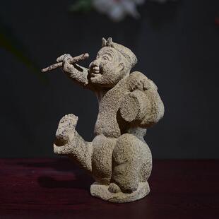 新中式兵马俑软装摆件古典茶室禅意玄关书柜博古架彷古击鼓说唱俑