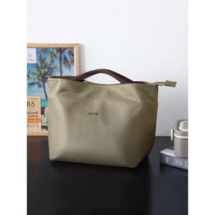 新款日式简约手提便当包防水铝箔饭盒袋上班族学生尼龙轻便饭盒袋