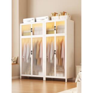 钢制衣柜卧室家用出租房金属铁艺收纳柜子宝宝衣橱儿童简易衣柜