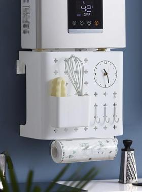 木目iwood 燃气热水器管线 线遮挡洞洞板带钟表 厨房壁挂炉管道装