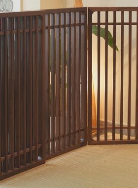 白驹格物北美黑胡桃木新中式禅意屏风茶空间隔断实木围栏