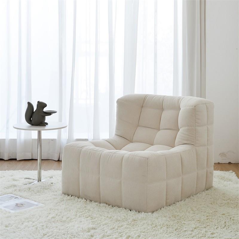 法式复古风鹿岛懒人沙发椅华夫格客厅单人休闲椅小户型阳台躺椅