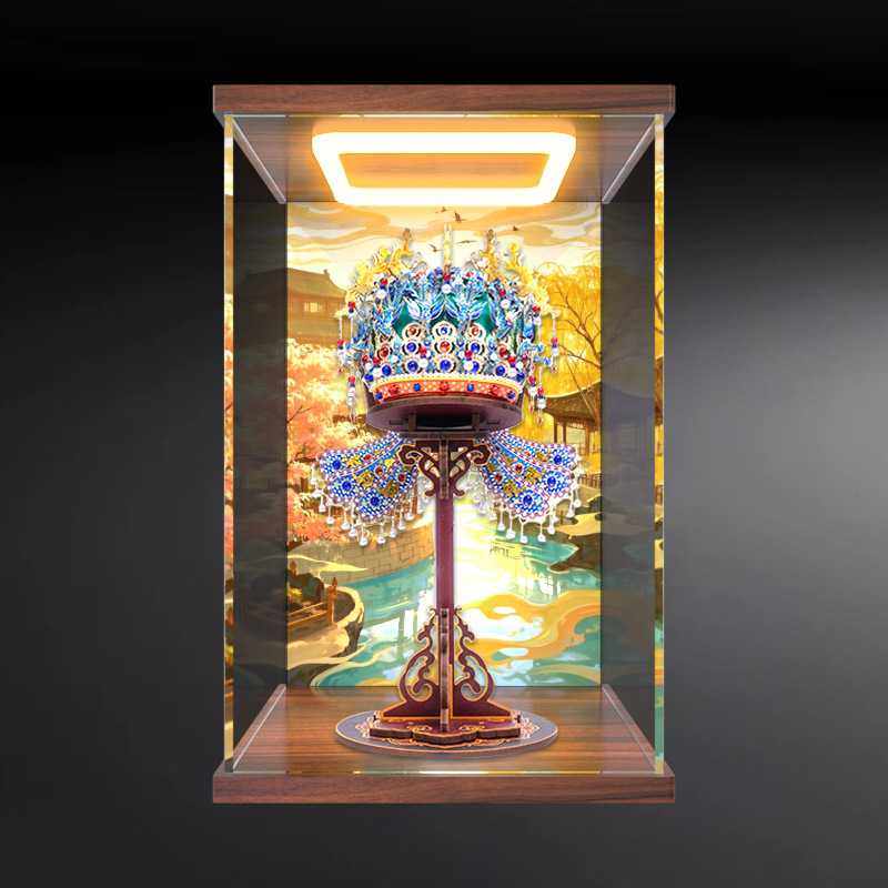 适用中国国家博物馆孝端皇后凤冠金属拼装模型亚克力回型灯收纳盒,收纳整理,手办收纳盒,淘宝优惠券,粉丝福利购,淘宝优惠卷