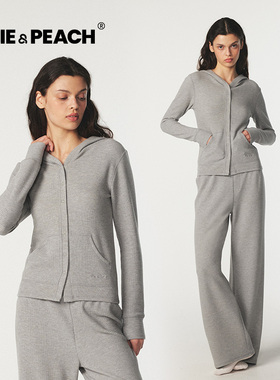 Kate谜幻梦境哑光灰女大睡衣长袖休闲家居服套装