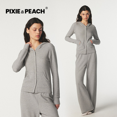 哑光灰女大睡衣休闲家居服套装