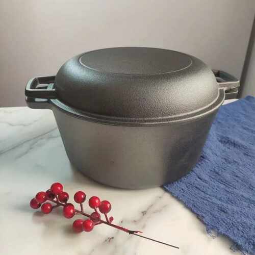 铸铁锅26cm两用双用煎锅炖锅加厚无涂层汤锅荷兰锅双耳电磁炉