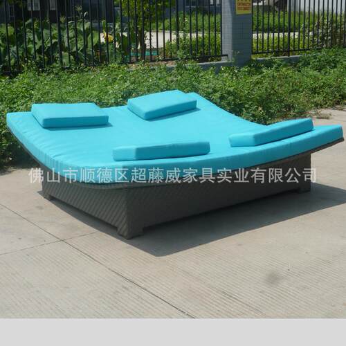 双人光躺床躺椅沙外藤编圆躺床户外滩花园庭院阳阳CF639L台P户E藤