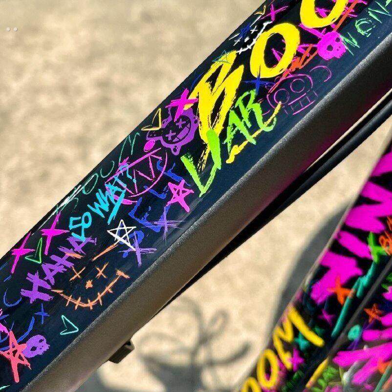 自行车贴纸贴纸氛围感车贴特别车贴模型货架自行车自黏贴纸不留胶