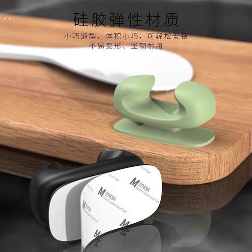 饭勺收纳架厨房壁挂电饭煲饭铲置物架硅胶挂钩勺子固定神器小粘钩