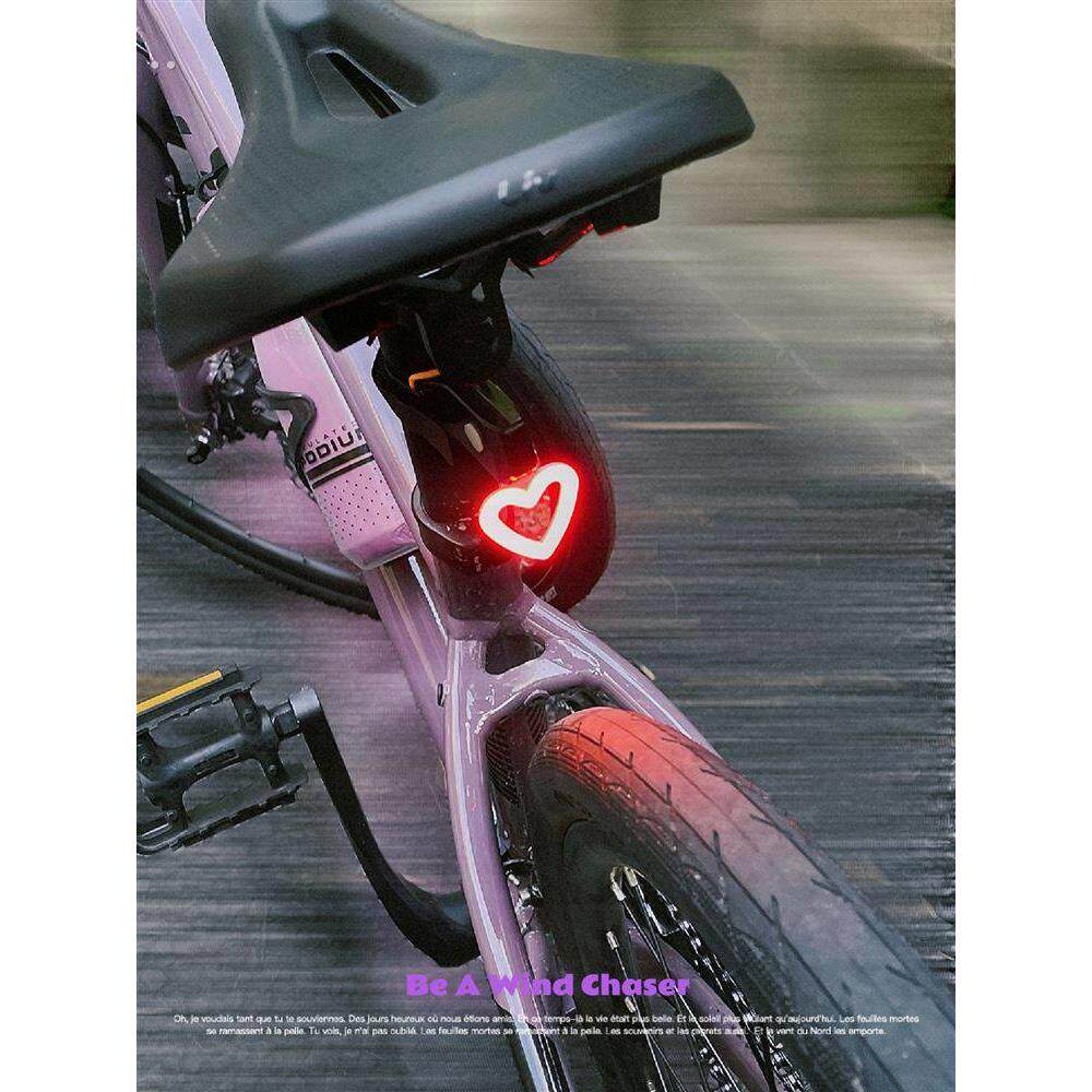 山地自行车夜间骑行尾灯警示灯爱心充电款单车装饰配件骑行装备