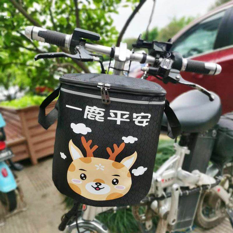 折叠自行车车篮子前车筐加固加厚防水帆布挂蓝车篓滑板电动车前兜