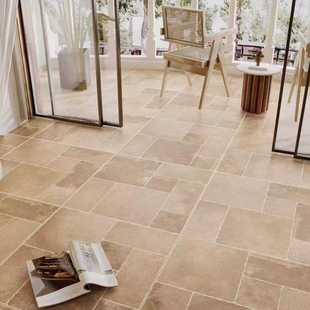 莱姆石瓷砖600x600mm哑光仿古耐磨地砖田园风格 阳台天台露台防滑