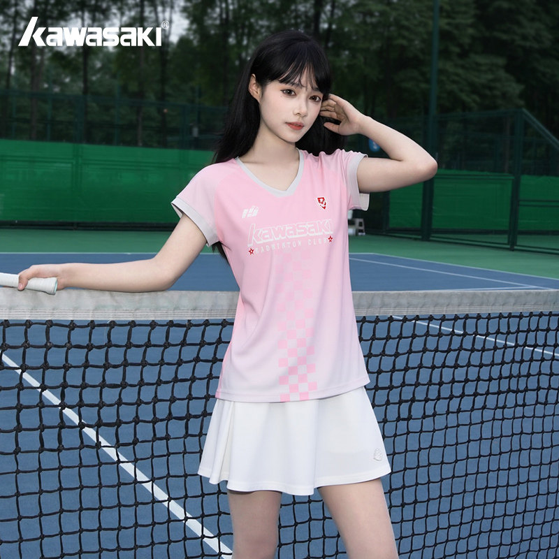 kawasaki川崎新款羽毛球服男女同款速干透气网球裙运动套装跑步