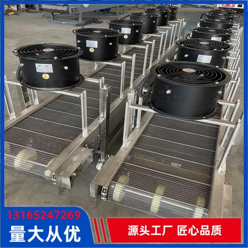 多层网带链网风冷式输送机铸造件食品风干隧道炉冷却降温流水线