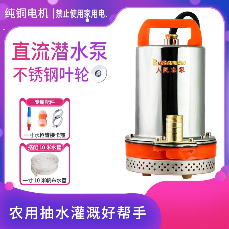上海人民12v48V60V72V直流潜水泵电瓶动车农用浇花菜高扬程抽水机