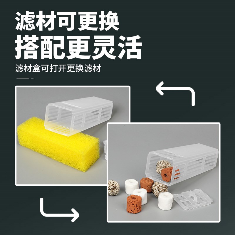 鱼缸过滤器净水循环三合一壁挂外置过滤桶静音瀑布式制氧一体机