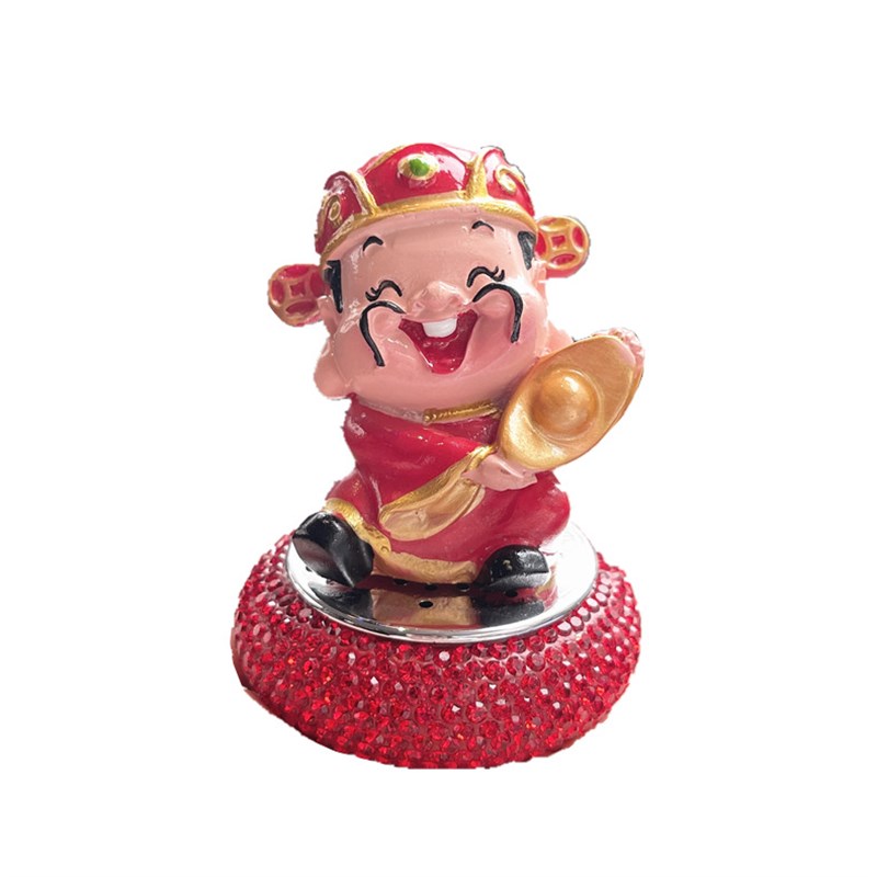 新款镶钻财神爷摇头汽车内装饰品高档车载用品创意车载摆件中控台