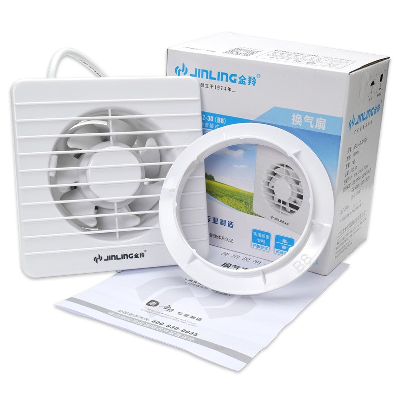 金羚4寸排气扇厕所卫生间玻璃墙壁排风换气扇 APC10-2-30(B8)