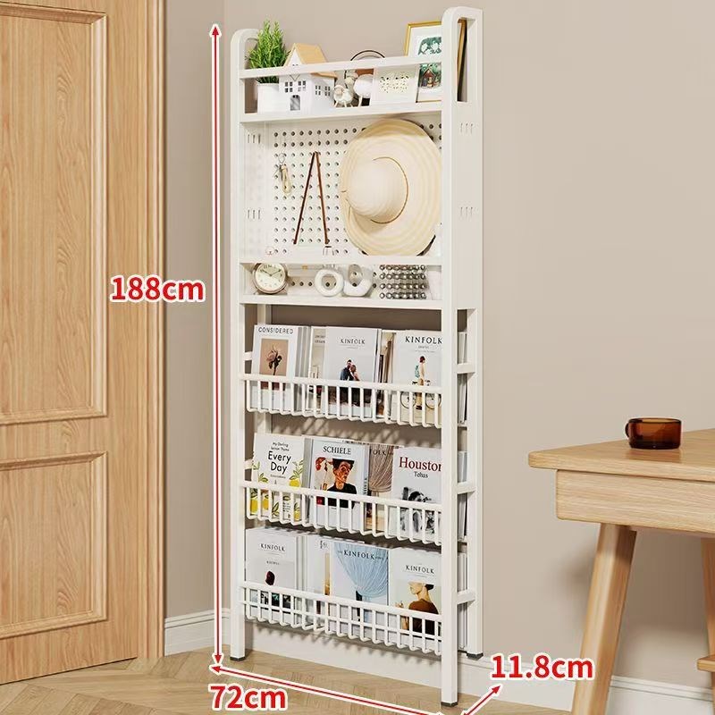 门后置物架卧室铁艺书架壁挂缝隙收纳多层夹缝架子洞洞板置物架