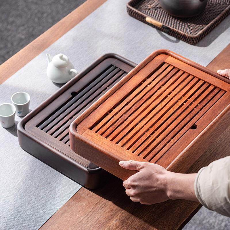 简易茶盘小型储水式沥水盘精致网红飘窗小茶台实木原木家用干泡台