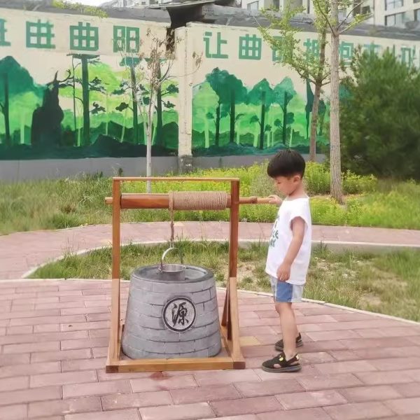 幼儿园辘轳打水井小朋友儿童体验娱乐游戏教育道具户内外民俗摆件
