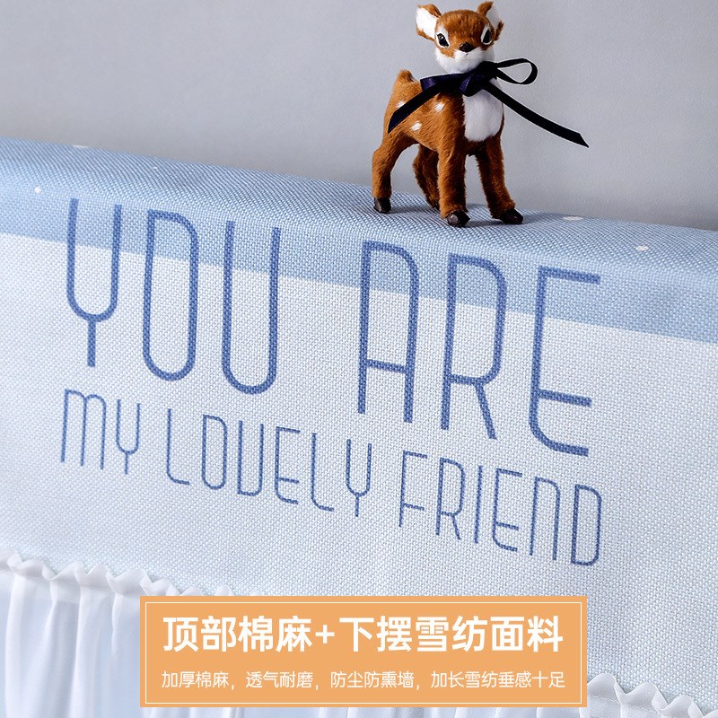 奶油风暖气片遮挡罩老式家用防黑墙防尘套布艺全包装饰帘保护新品