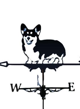 跨境柯基澳大利亚牧羊犬风向标不锈钢喷漆欧式园艺金属工艺风向标