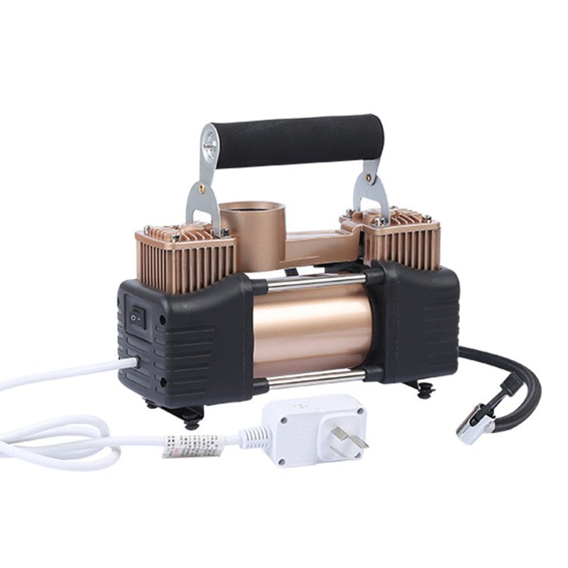 家用双缸充气泵 纯铜机芯大功率电动打气泵 便携式轿车轮胎充气泵