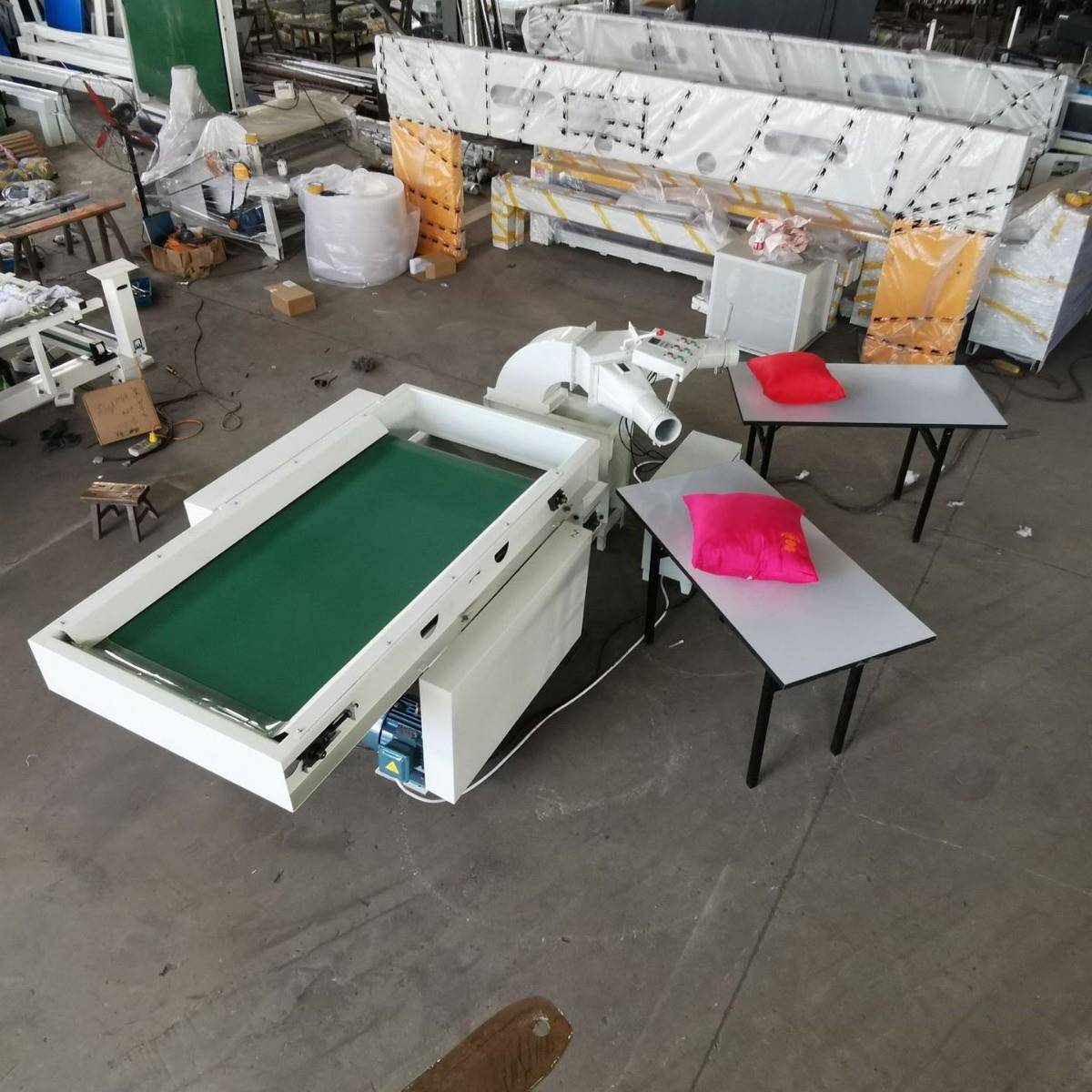 厂家直供双填充口工业充枕机枕头靠枕坐垫填充机抱枕充绒机