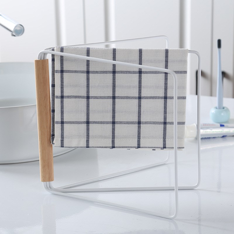 日式铁艺抹布收纳架立式 厨房整理抹布沥水架 洗碗布灶台客厅置物
