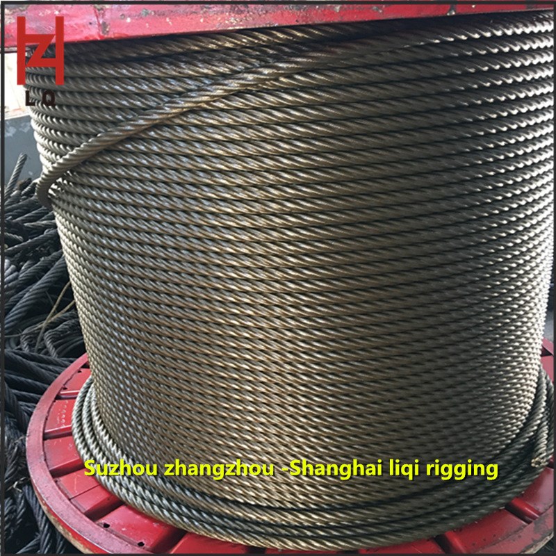 张周厂家现货供应39mm起重钢丝绳 光面油丝绳 起重吊装卷扬钢丝绳